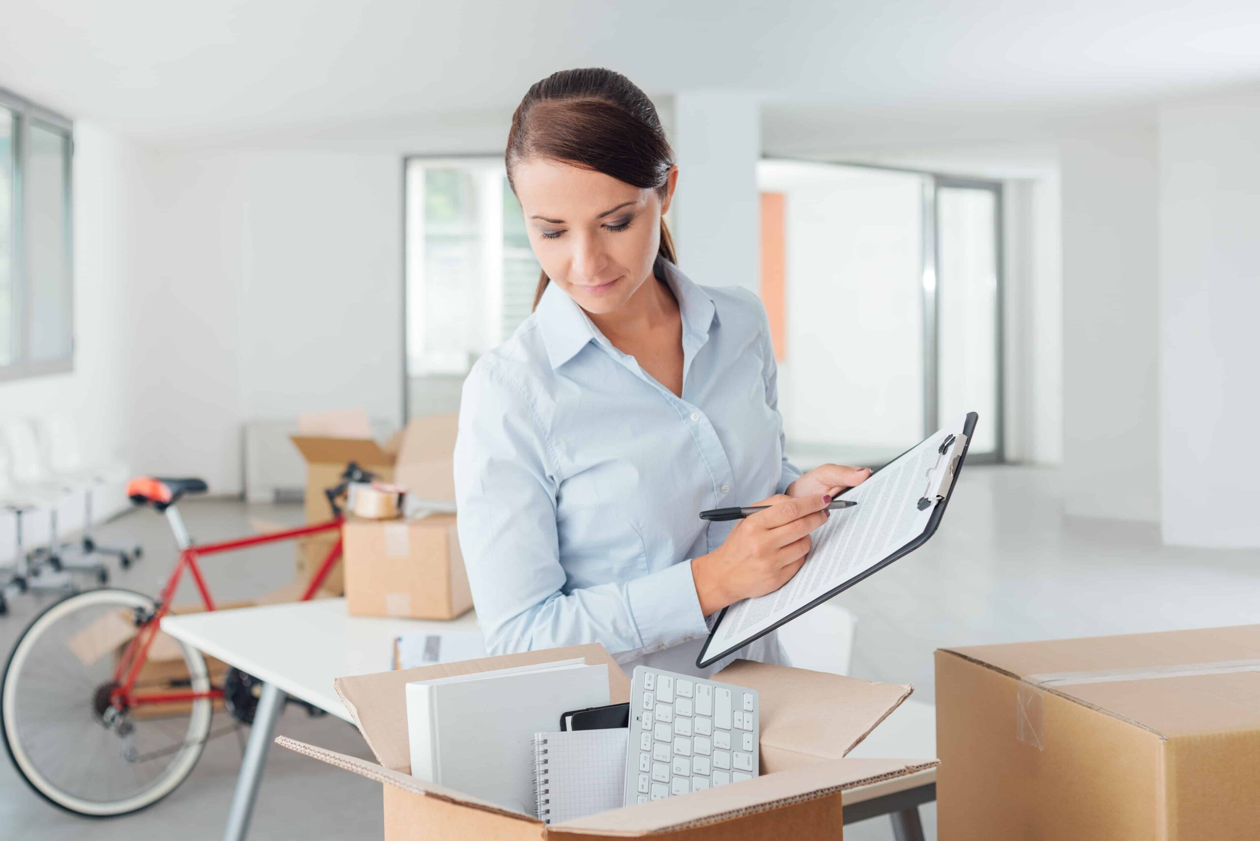 Woman taking home inventory